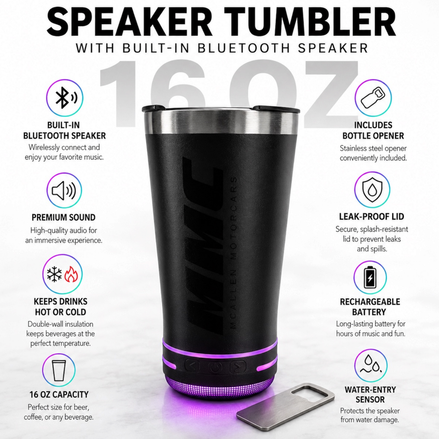 MMC 16 oz Speaker Tumbler